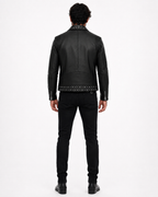 Midnight Rebel Black Leather Biker Jacket