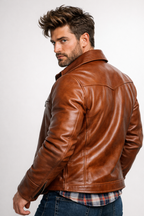 Royce Chestnut Brown Leather Jacket