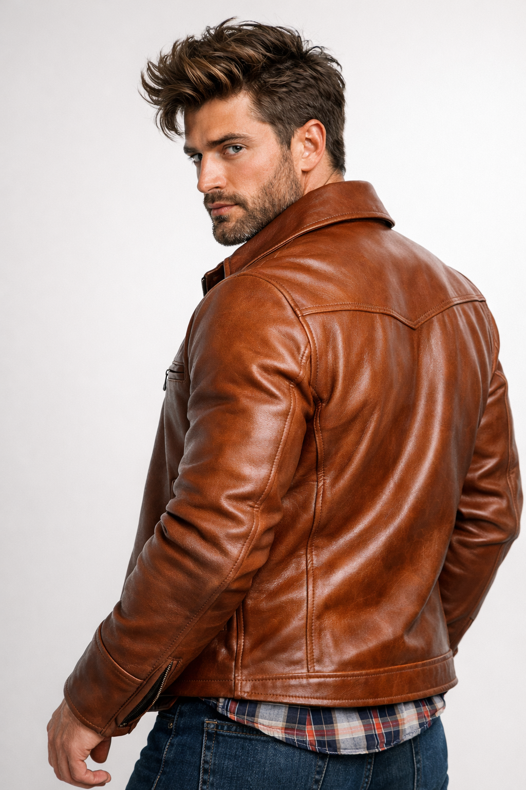 Royce Chestnut Brown Leather Jacket