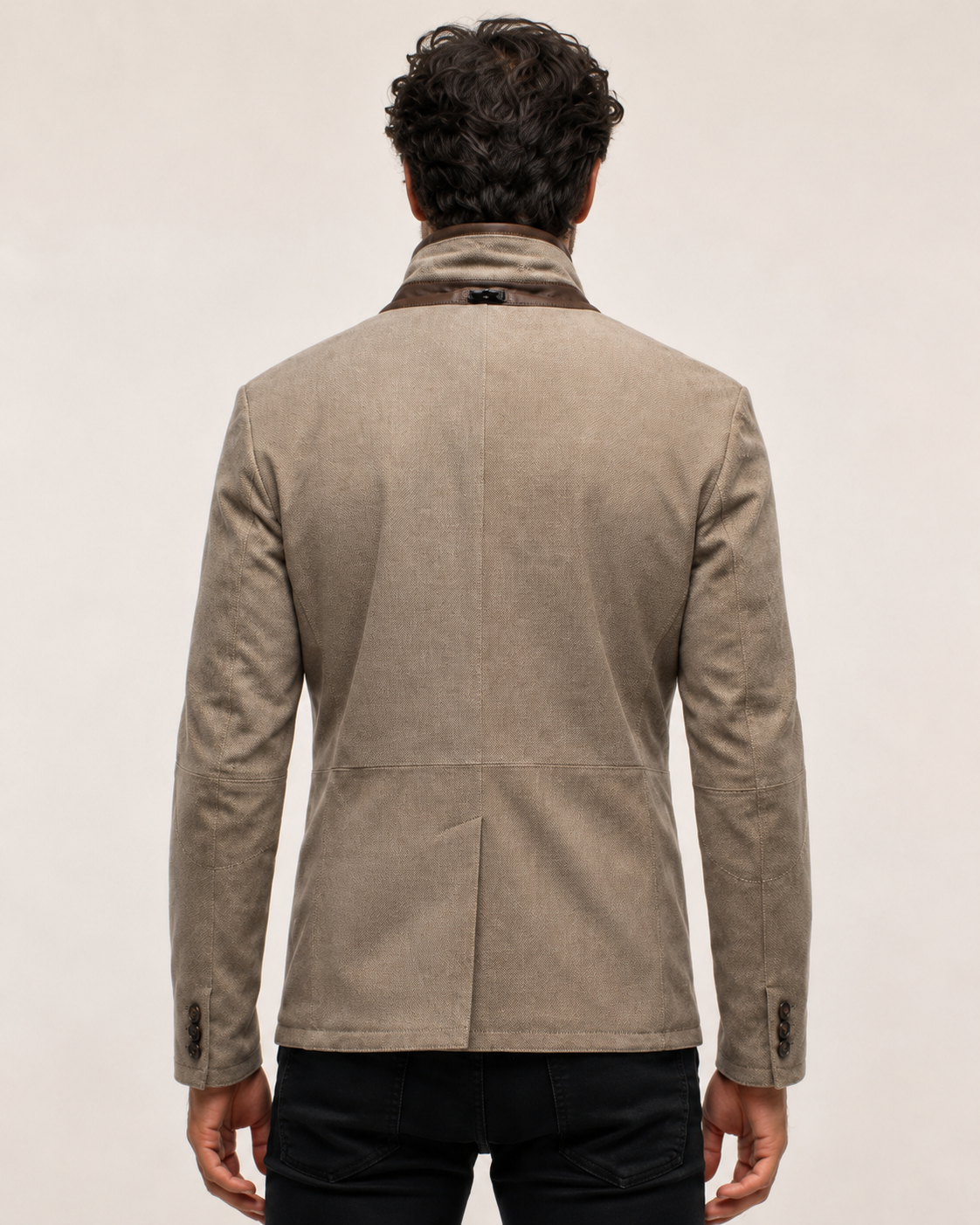 Sandsworn Beige Suede Blazer Leather Jacket