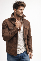 Monarch Winter Quilted Brown Leather Jacket