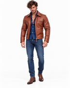 Royce Chestnut Brown Leather Jacket