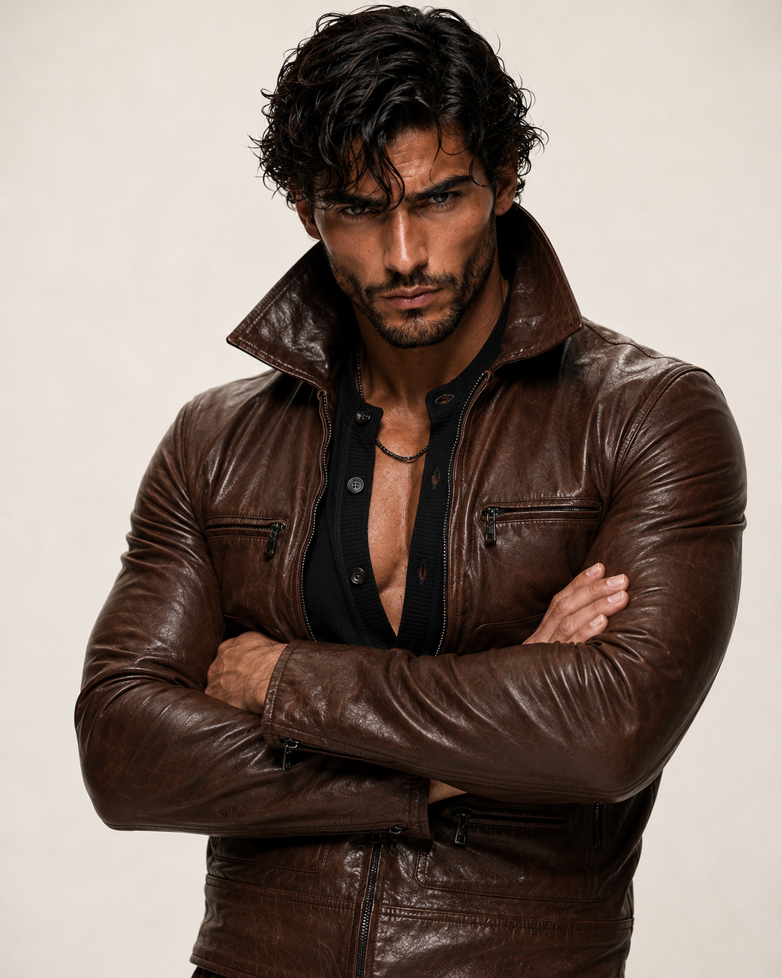 Varyn Slim Fit Moto Leather Jacket