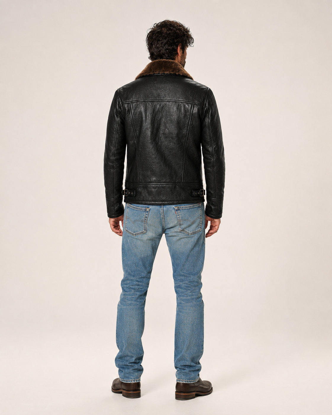 Dark Brown Shearling Aviator Jacket – Ravenline