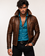 Talon Ridge Distressed Brown Leather Jacket