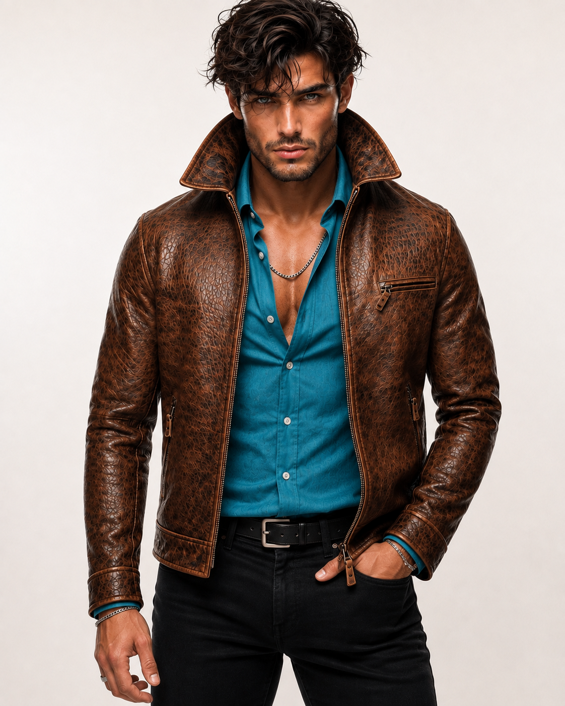 Talon Ridge Distressed Brown Leather Jacket