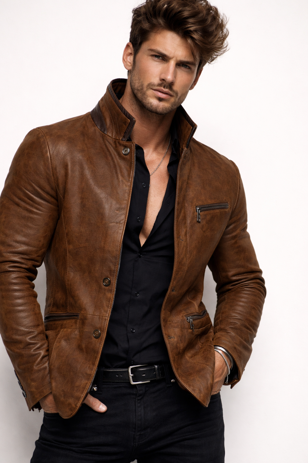 Roma Heritage Brown Leather Jacket