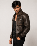 Men's B3 Sheepskin Bomber Flight Jacket | Daaran – side profile view