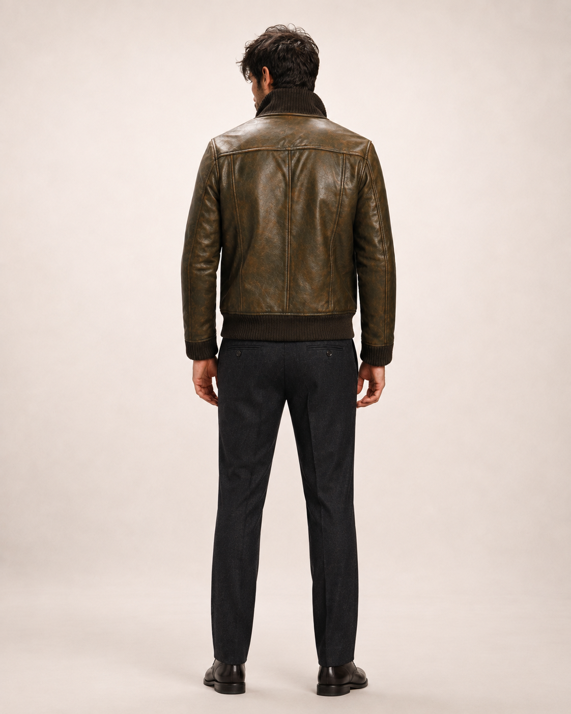 Vintage Brown Leather Bomber Jacket – Daaran Ravvion