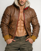 Aviator Valor Brown Suede Bomber Leather Jacket