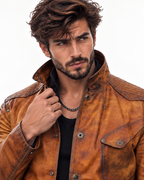 Dravenor by Daaran Cognac Burnished Leather Jacket