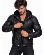 Midnight Rider Black Leather Moto Jacket