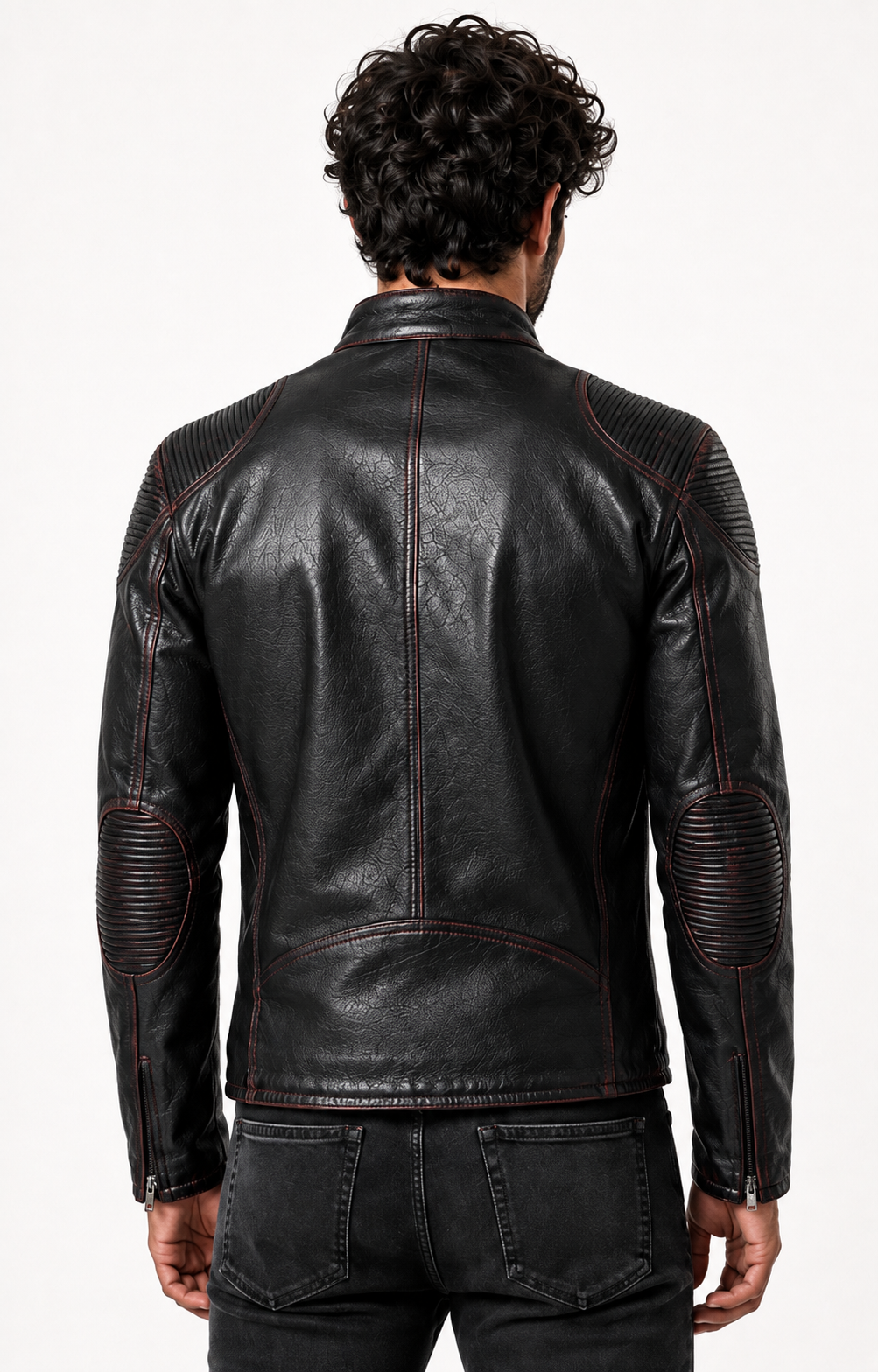 Shadow Blaze Black Leather Biker Jacket