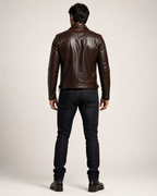 Vintage Cognac Sheep Leather Moto Jacket