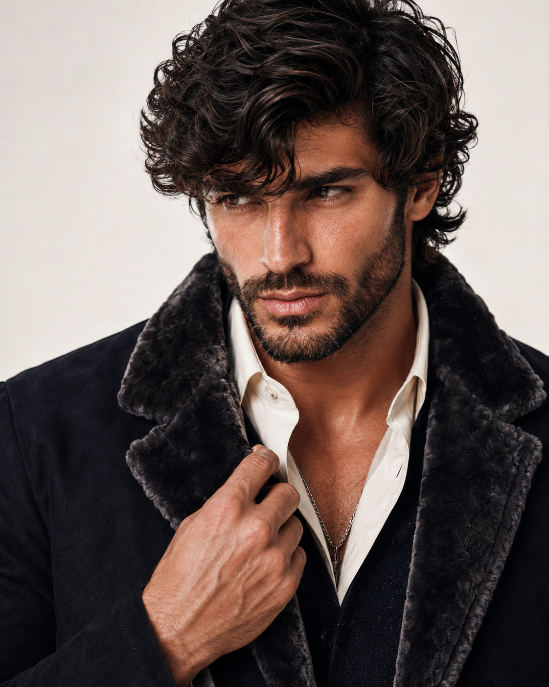 Vintage Brown Sheep Leather Western Jacket – Trailblazer | Daaran – close-up of leather texture and stitching