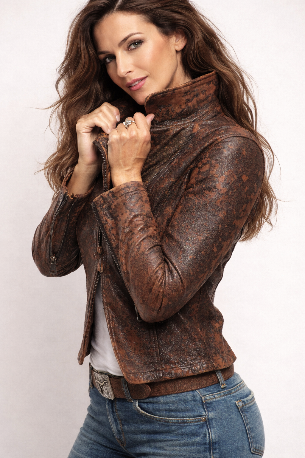 Sienna Women’s Brown Sheep Leather Jacket – Slim Fit Designer Leather Jacket