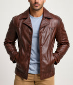 Roadsmith Brown Leather Bomber Jacket
