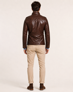 Brown Genuine Sheep Leather Jacket for Men - Daaran Wanderer