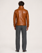 Arvell Handmade Cognac Sheep Leather Safari Field Jacket