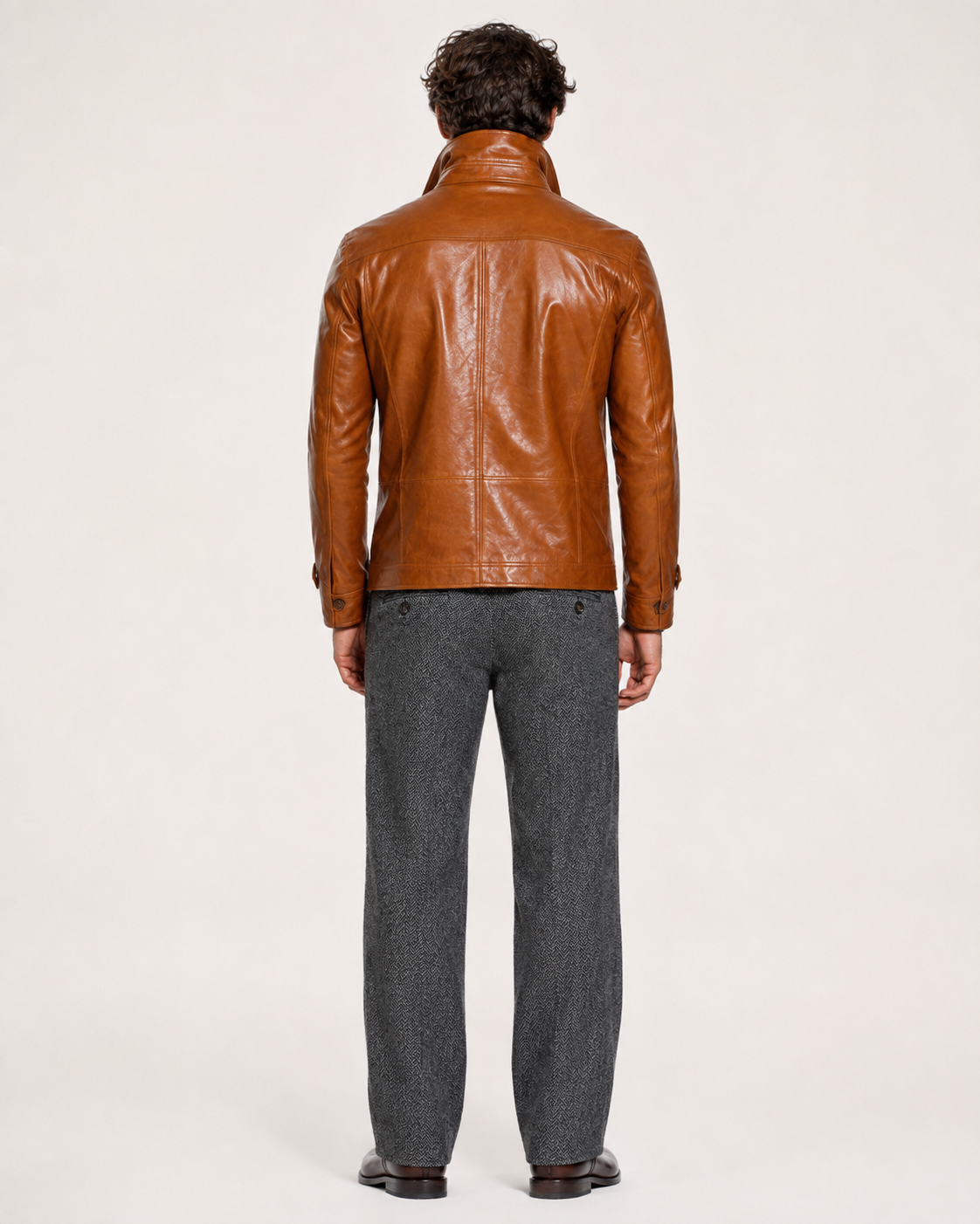 Arvell Handmade Cognac Sheep Leather Safari Field Jacket