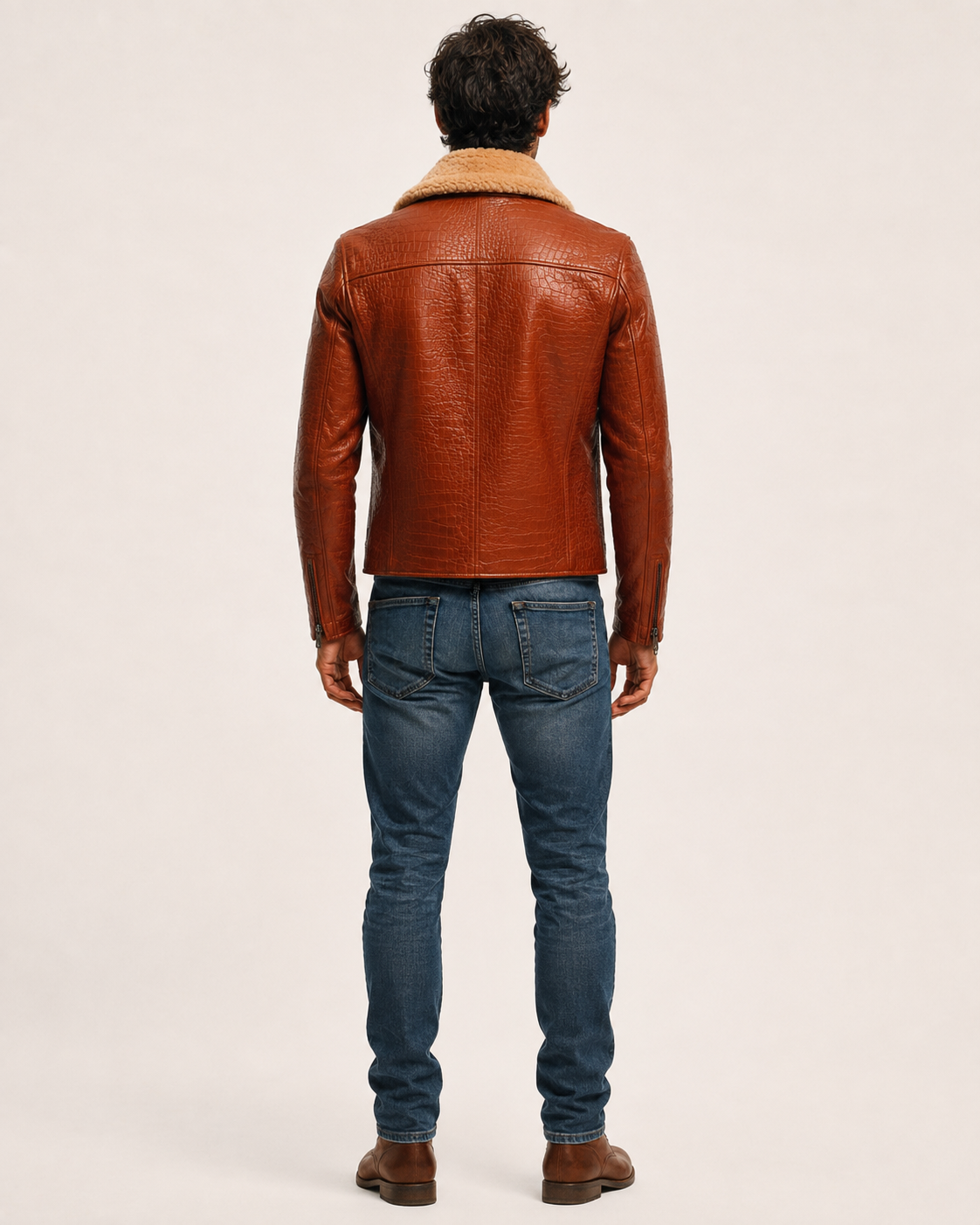 Heritage Aviator Shearling Camel Brown Leather Bomber Jacket