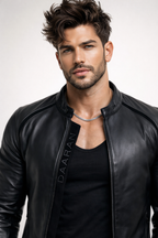 Shadowline Black Leather Moto Jacket