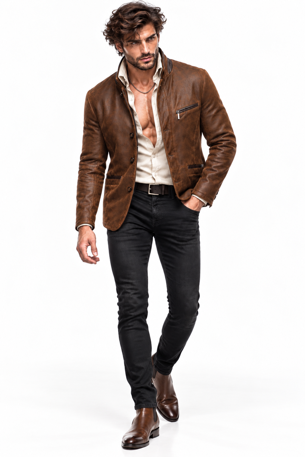 Roma Heritage Brown Leather Jacket