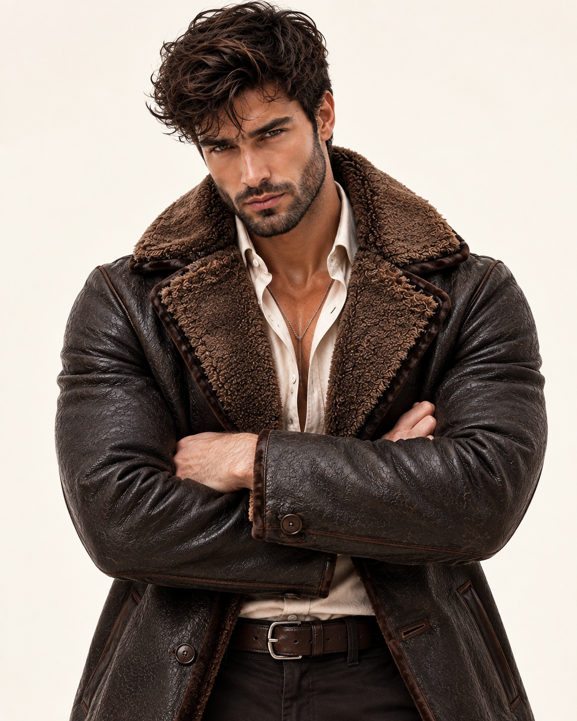 Eclipse Shearling Brown Leather Jacket