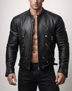 Vero Black Cropped Biker Leather Jacket