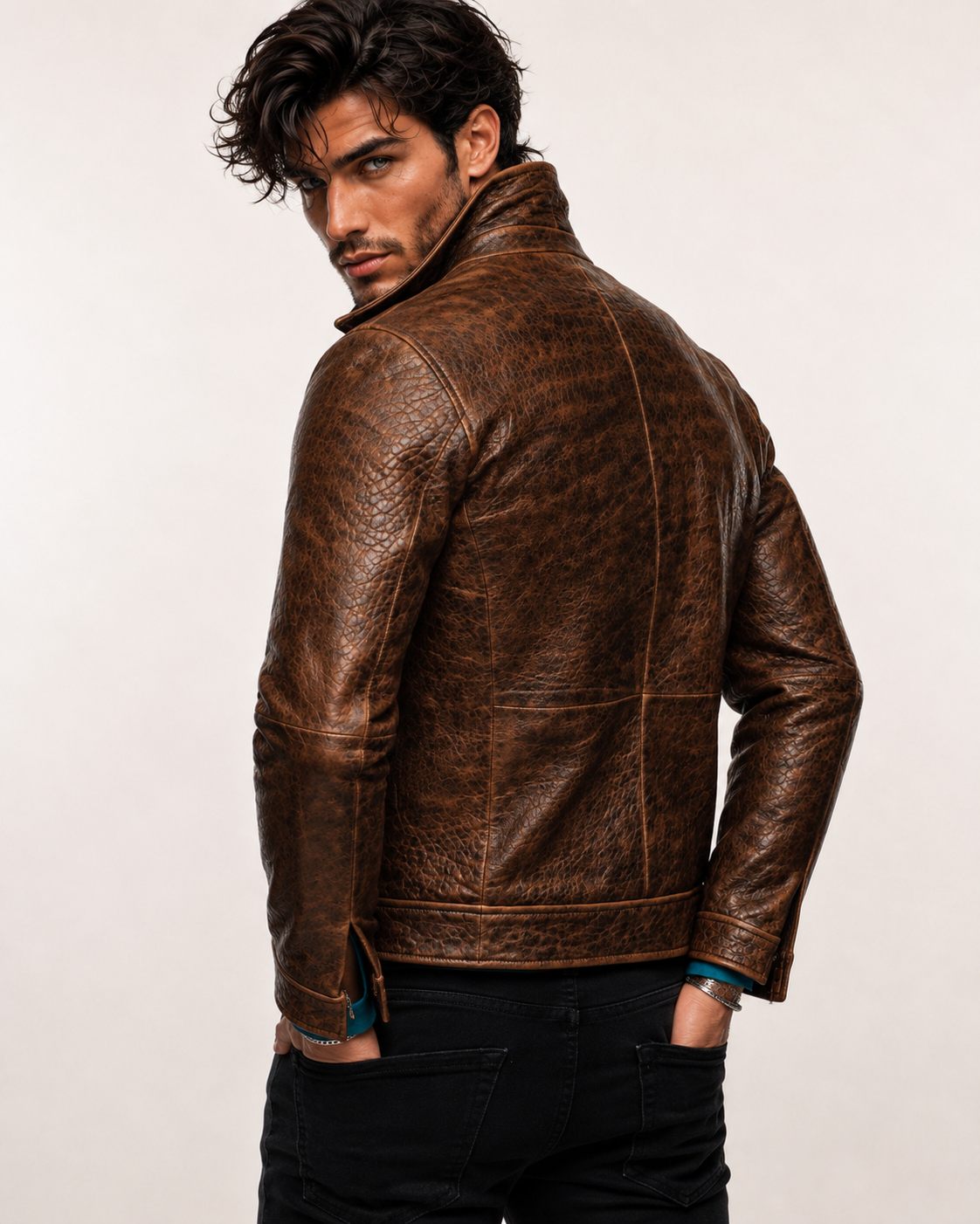 Talon Ridge Distressed Brown Leather Jacket