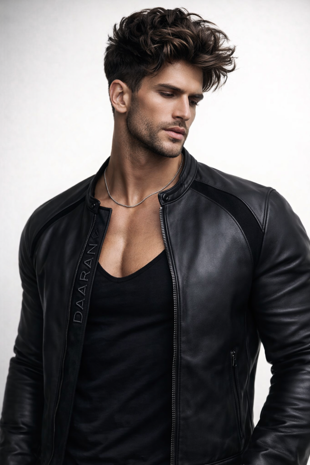 Shadowline Black Leather Moto Jacket