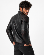 Shadow Blaze Black Leather Biker Jacket