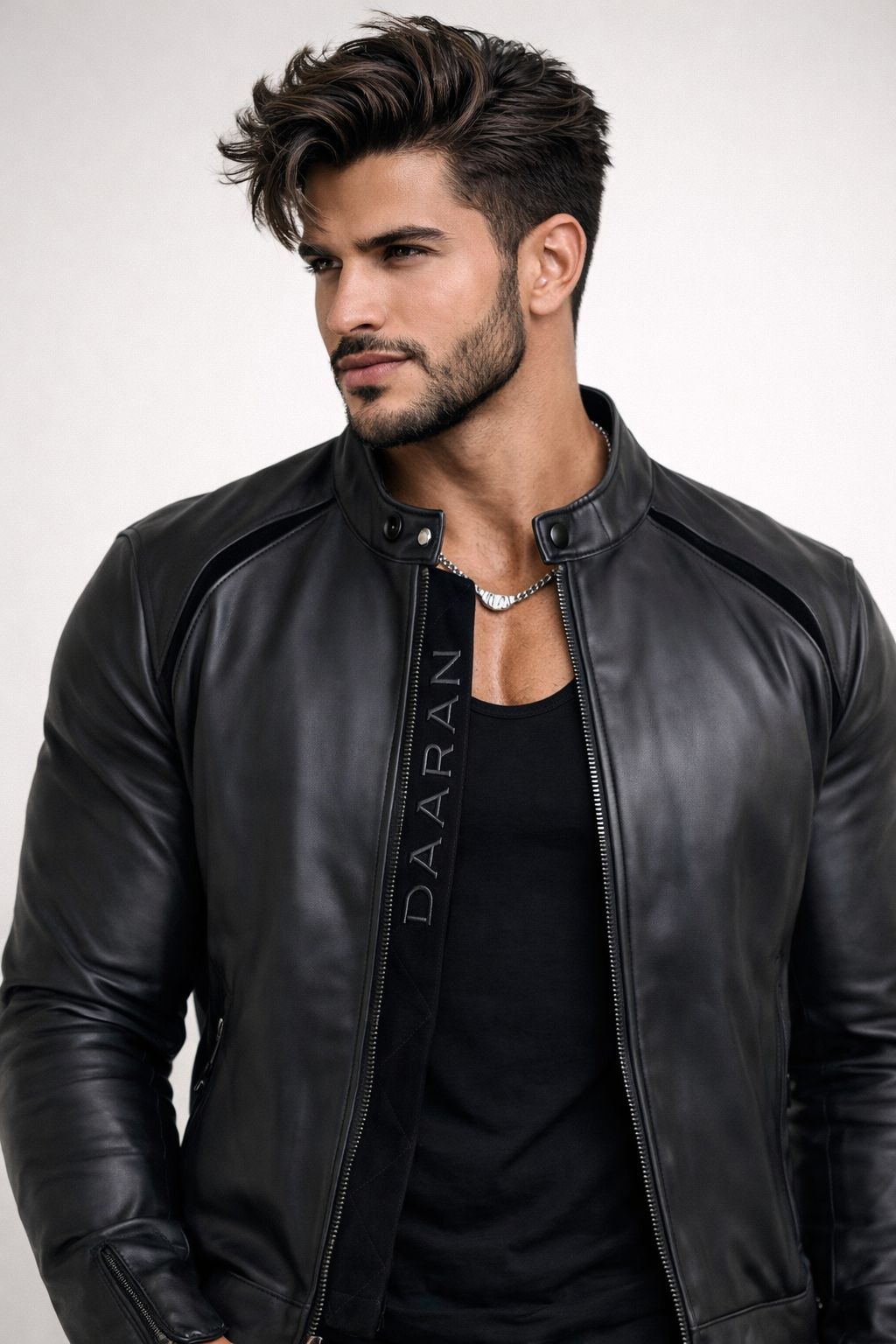 Shadowline Black Leather Moto Jacket