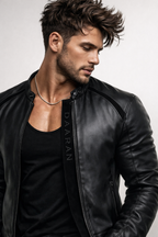 Shadowline Black Leather Moto Jacket