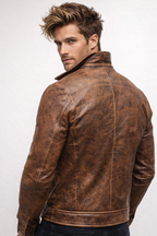 Talon Ridge Distressed Brown Leather Jacket