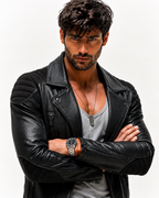 Raven Black Leather Biker Jacket