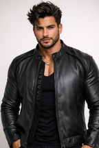 Shadowline Black Leather Moto Jacket