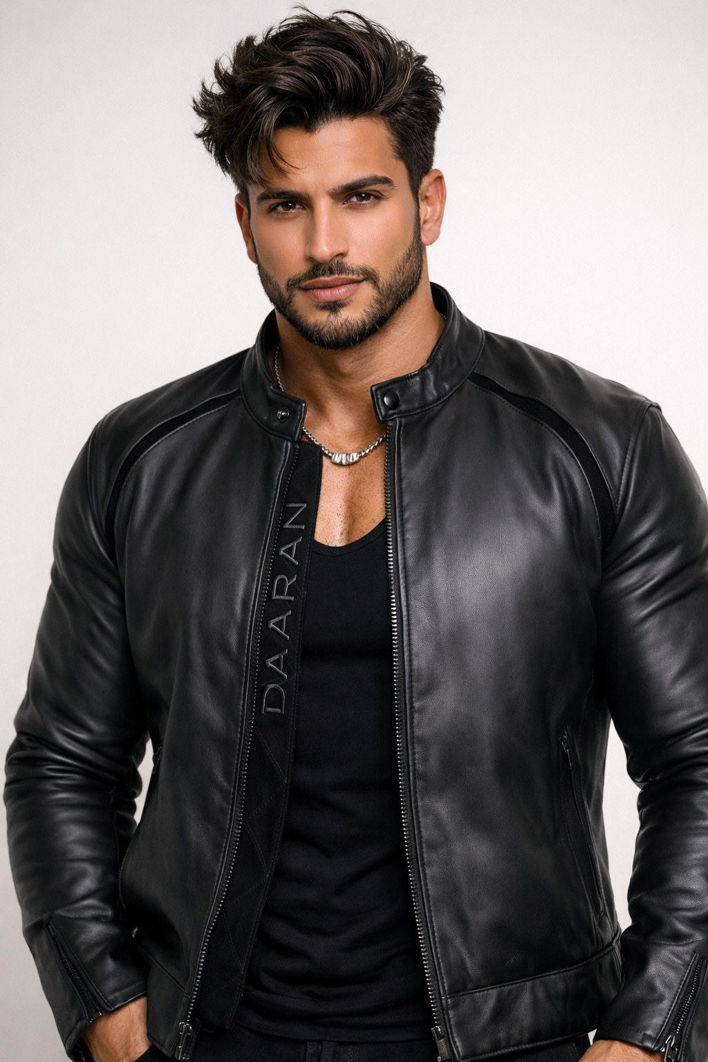 Shadowline Black Leather Moto Jacket