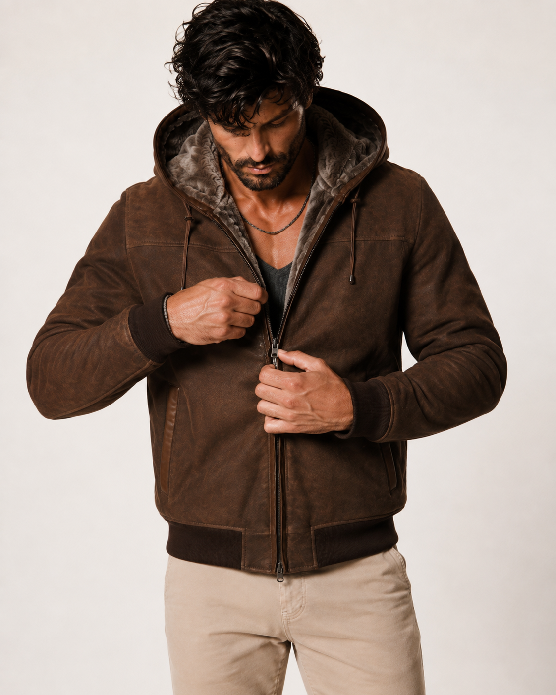 Alpine Nomad Brown Suede Leather Jacket