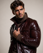 Dark Brown Sheepskin Leather Jacket Sable by Daaran
