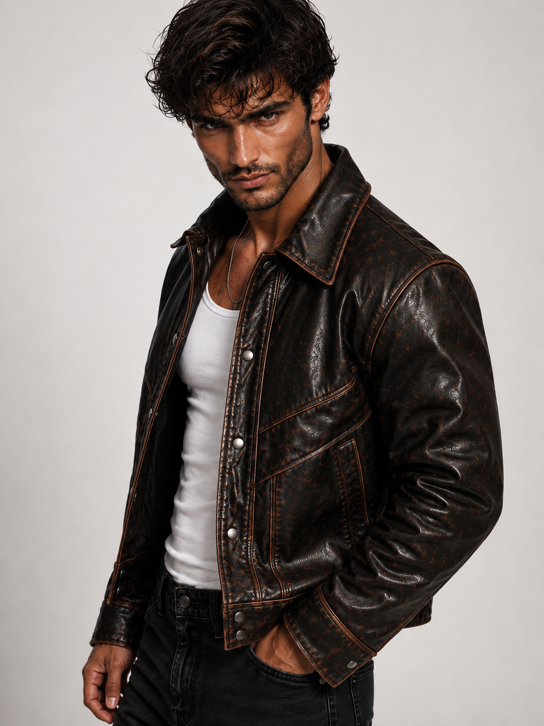 Ironwood Rider Vintage Brown Sheep Leather Western Jacket