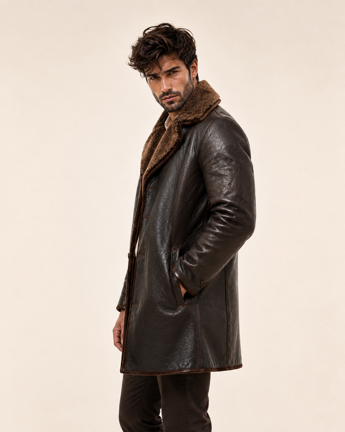 Eclipse Shearling Brown Leather Jacket