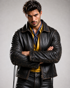 Velkar Distressed Black Sheepskin Leather Jacket