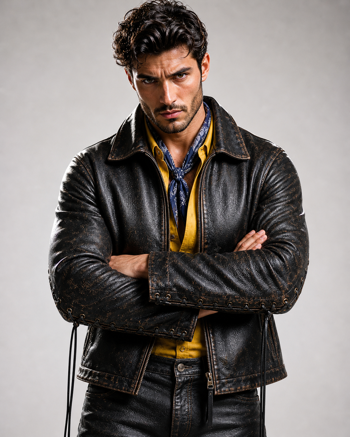 Velkar Distressed Black Sheepskin Leather Jacket