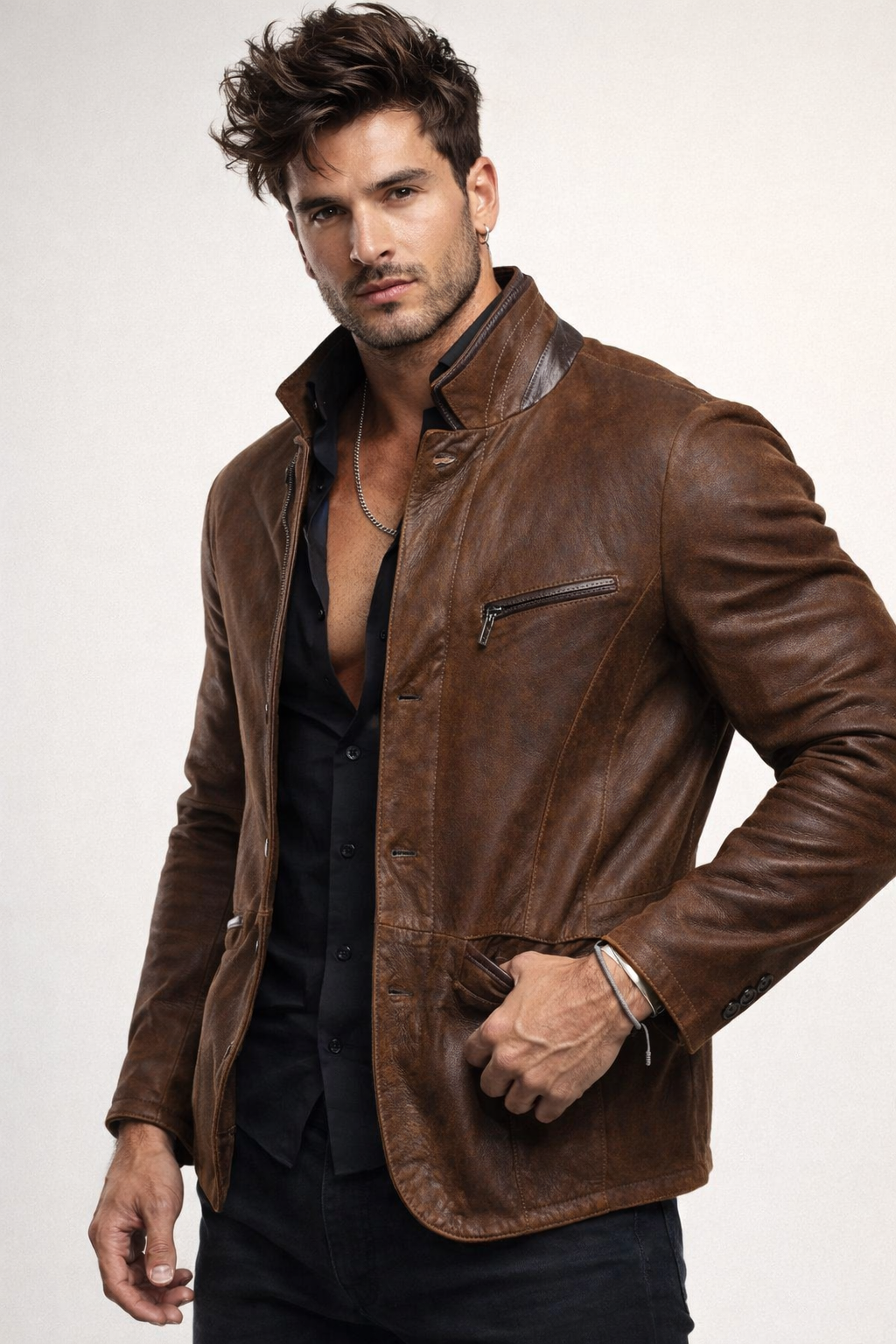 Roma Heritage Brown Leather Jacket