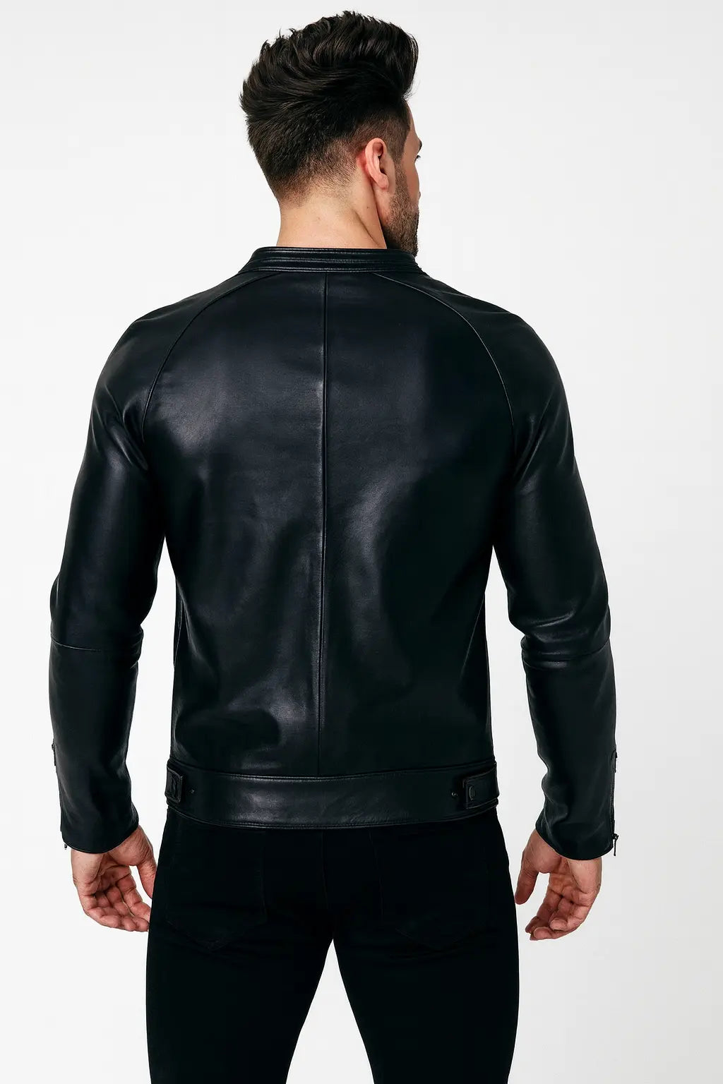 Shadowline Black Leather Moto Jacket