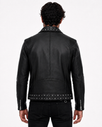 Midnight Rebel Black Leather Biker Jacket