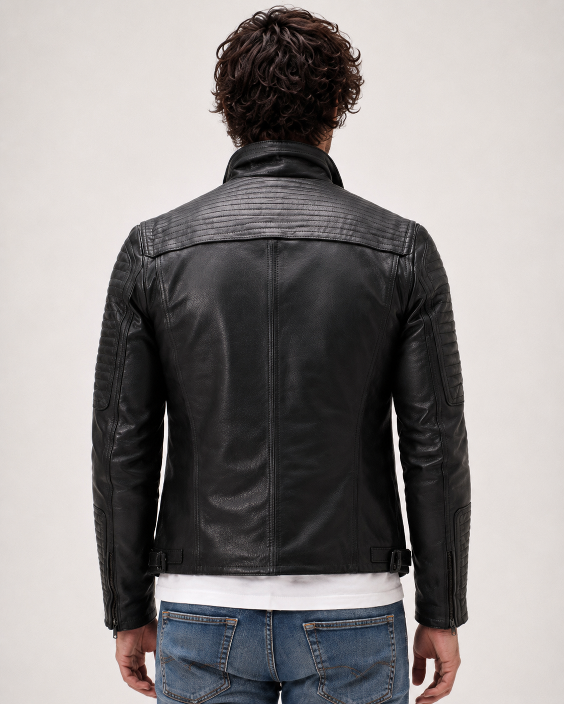 Urban Valor Black Leather Biker Jacket