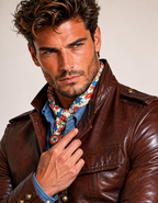 Brown Genuine Sheep Leather Jacket for Men - Daaran Wanderer