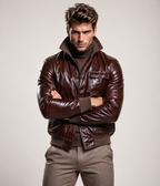 Dark Brown Sheepskin Leather Jacket Sable by Daaran